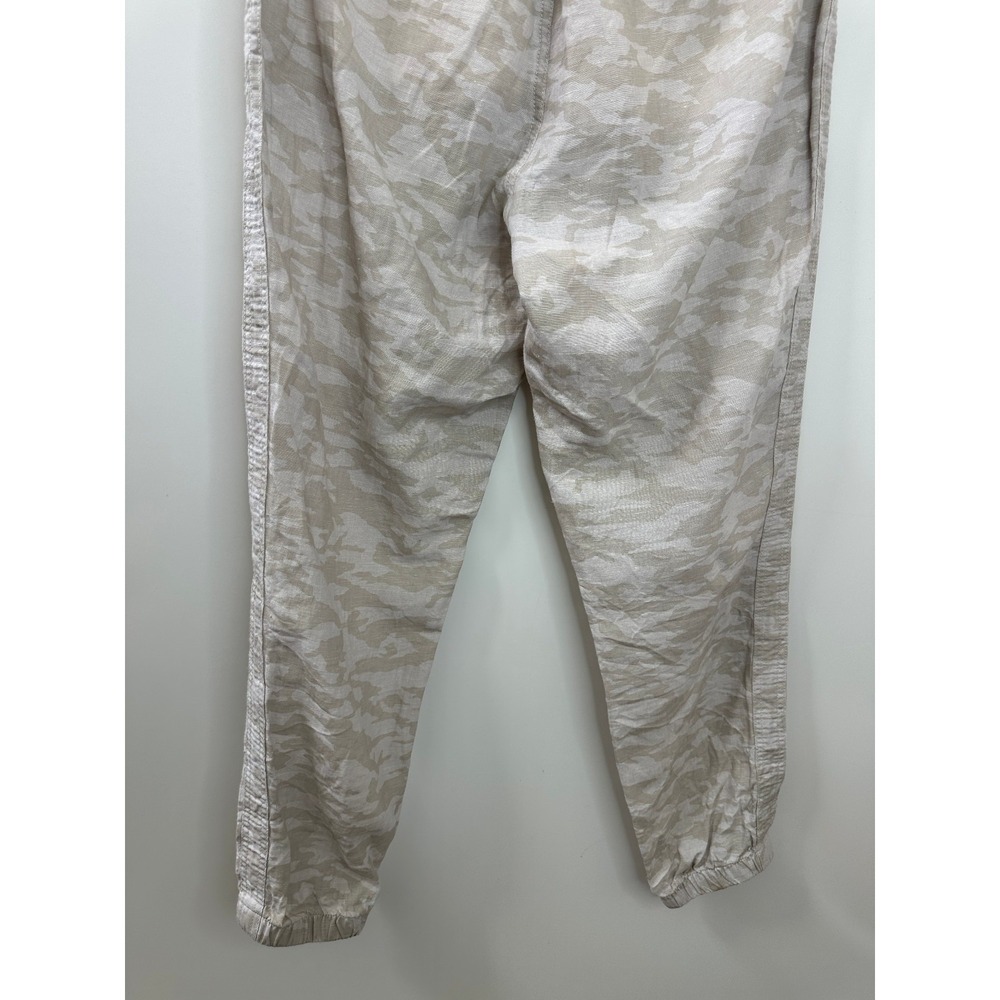 Athleta Cabo Tide 100% Linen Jogger Pants Camo Resort Beach Zip Pockets Size 10 - Picture 13 of 13